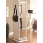 Accent Cabinets White Swivel Storage Cabinet with Cork Board