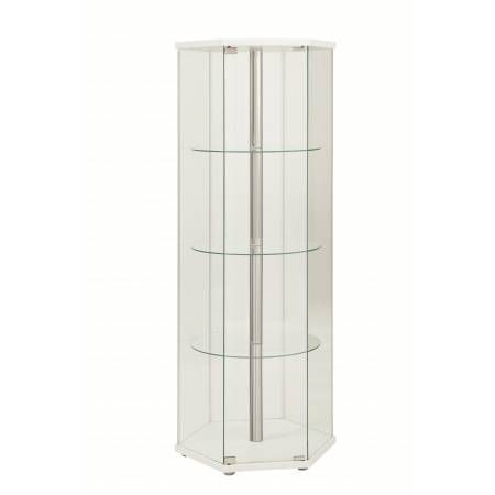 Accent Cabinets Hexagon Shaped Curio Cabinet