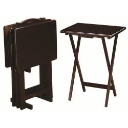 Tray Tables 5 Piece Cappuccino Tray Table Set