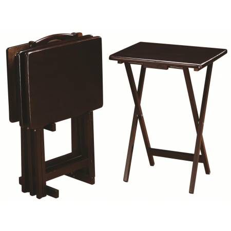 Tray Tables 5 Piece Cappuccino Tray Table Set