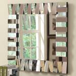 Accent Mirrors Contemporary Square Wall Mirror in Silver Finish