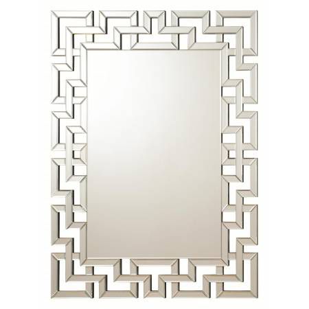 Accent Mirrors Frameless Greek Key Mirror