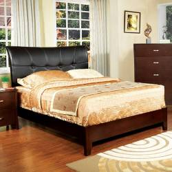 MIDLAND Queen Bed - Brown Cherry Finish