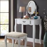 SAMANTHA VANITY W/ STOOL, WHITE