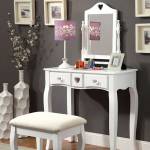 FRANCINE VANITY W/ STOOL, WHITE