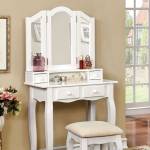 JANELLE VANITY W/ STOOL, WHITE