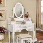 HARRIET VANITY W/ STOOL, WHITE 