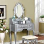 HARRIET VANITY W/ STOOL, SILVER