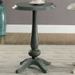 SAIRA ROUND ACCENT TABLE, ANTIQUE TEAL 