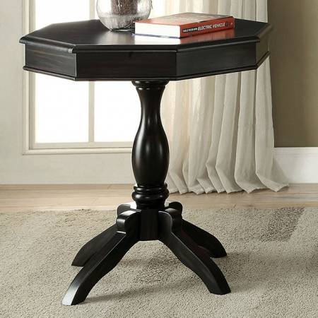 ILIANA ROUND ACCENT TABLE, ANTIQUE BLACK 