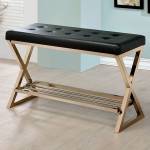 KERI BENCH W/ GOLD LEGS, BLACK 