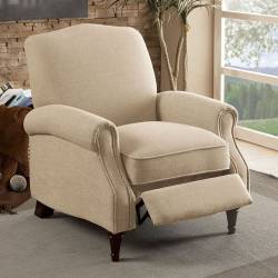 PAULETTE PUSH BACK CHAIR Beige Finish