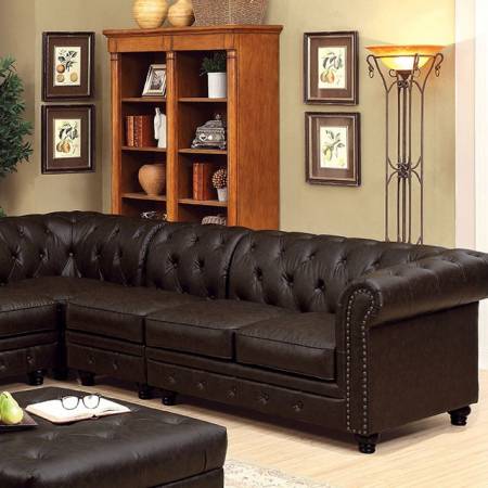 STANFORD II SECTIONAL Brown Finish