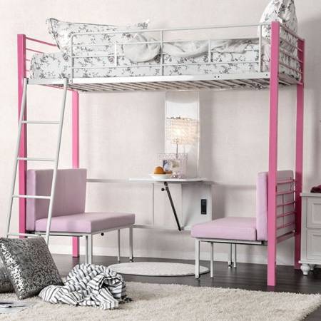 LAMBERT TWIN/TWIN BUNK BED, PINK