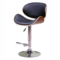 ACBS34 BLACK ADJUSTABLE HEIGHT SWIVEL BAR STOOL WITH CUSHION