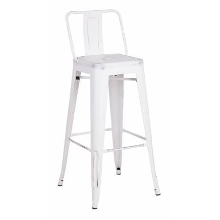 ACBS02 30 INCH WHITE STEEL STOOL SET OF 2