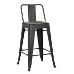 ACBS02 24 INCH BLACK STEEL STOOL SET OF 2