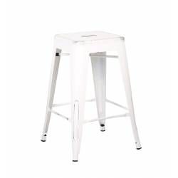 ACBS01 24 INCH WHITE STEEL STOOL SET OF 2
