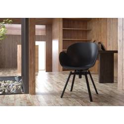 SPENCER BLACK SWIVEL ACCENT CHAIRS SET OF 2