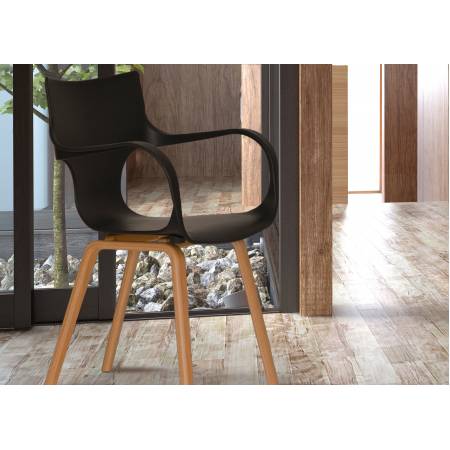 LILLIANA BLACK ACCENT CHAIRS SET OF 2
