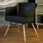 BRIELLA BLACK GRAY ACCENT CHAIRS SET OF 2