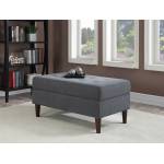 SMITTY POLYESTER SLATE BLUE STORAGE OTTOMAN