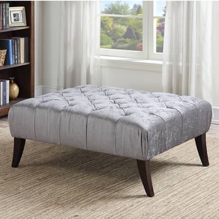 JOSEPHINE ANTHRACITE POLYESTER TUFTED OTTOMAN