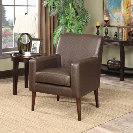 EVELYN MODERN ACCENT CHAIR IN BROWN FINISH