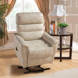 AVERY LEATHER GEL BLANTHE CREAM CHAIR