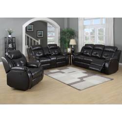 TROY BROWN BONDED LEATHER POWER RECLINING SOFA