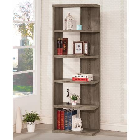 Bookcases Weathered Grey Semi-Backless Bookcase