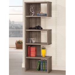 Bookcases Weathered Grey Semi-Backless Bookcase