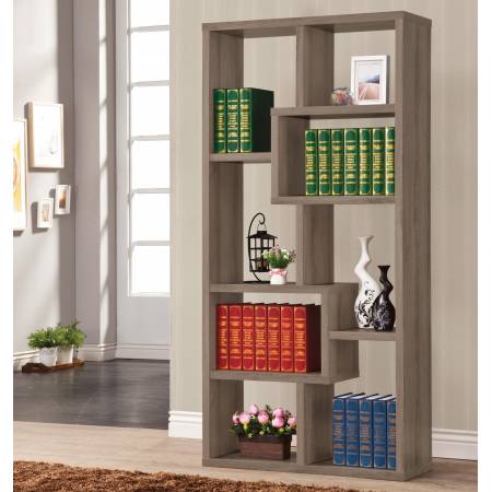 Bookcases Multiple Cubed Rectangular Bookcase, Weathered Grey