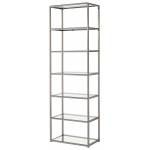 Bookcases Contemporary Metal Bookcase with Glass Shelves