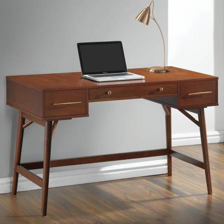 Desks Mid-Century Modern Writing Desk with 3 Drawers