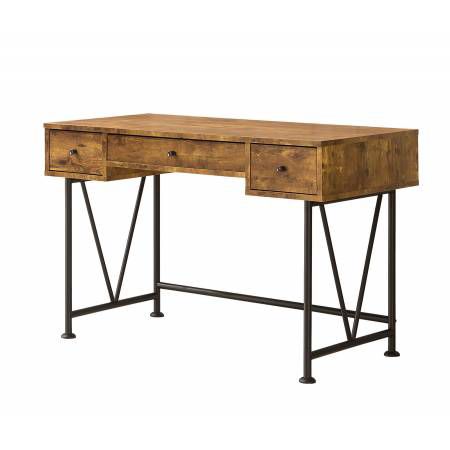 Barritt Industrial Style Writing Desk with 3 Drawers