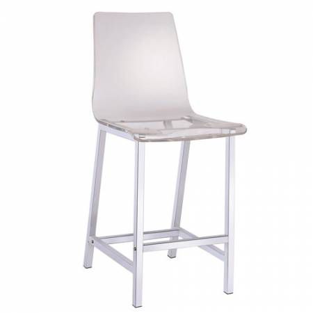 Dining Chairs and Bar Stools Acrylic Counter Height Stool with Chrome Base