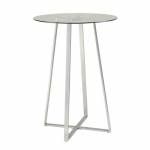 Bar Units and Bar Tables Glass Bar Table with Chrome Base