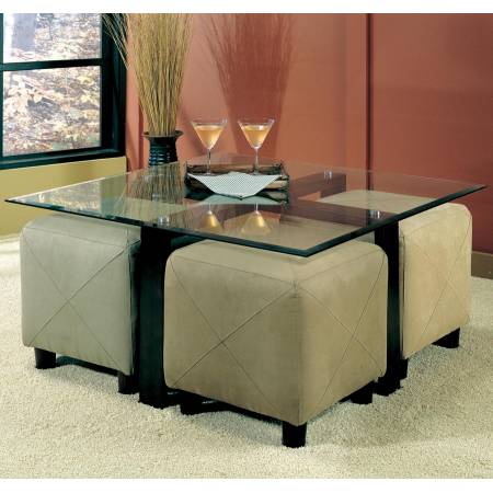 Ottomans Casual Faux Leather Storage Cube Ottoman