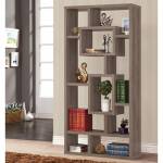Bookcases Weathered Grey Geometric Cubed Rectangular Bookcase