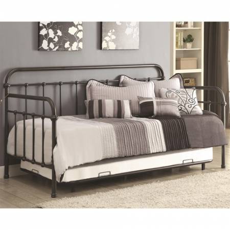 Daybeds by Coaster Daybed with Trundle and Metal Frame