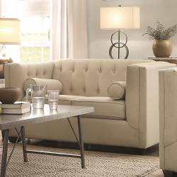Cairns Upholstered Love Seat with Tufting