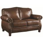 Montbrook Traditional Love Seat with Rolled Arms and Nail head Trim