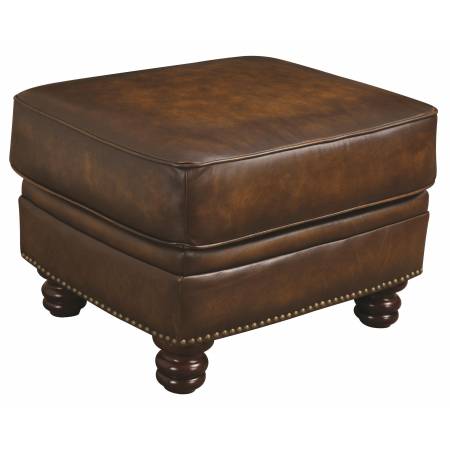 Montbrook Traditional Ottoman with Nailheads