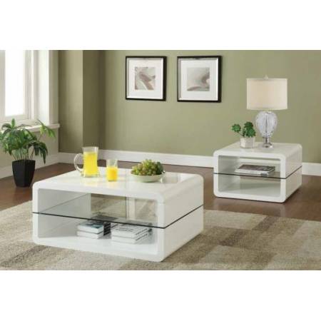 70326 Cocktail Table with 2 Shelves