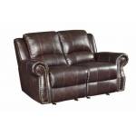 Sir Rawlinson Traditional Gliding Reclining Love Seat with Nailhead Studs