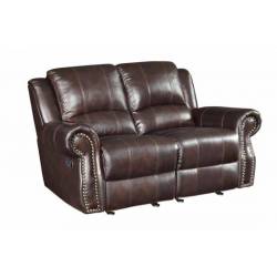 Sir Rawlinson Traditional Gliding Reclining Love Seat with Nailhead Studs