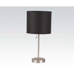 Table Lamp (Set Of 2) Brush Silver & Black Shade 40044