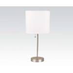 Table Lamp (Set Of 2) Brush Silver & White Shade 40042