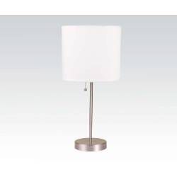 Table Lamp (Set Of 2) Brush Silver & White Shade 40042